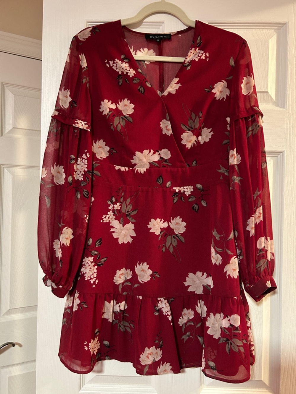 Dynamite Burgundy Floral Mini Dress